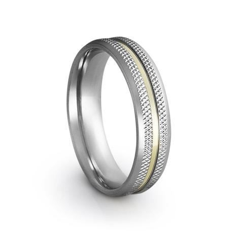 Aliança de Namoro em Aço e Ouro Steel Fênix Gold - Prata fina Menor preço em Aliança de Namoro em Aço e Ouro Steel Fênix Gold - Prata fina