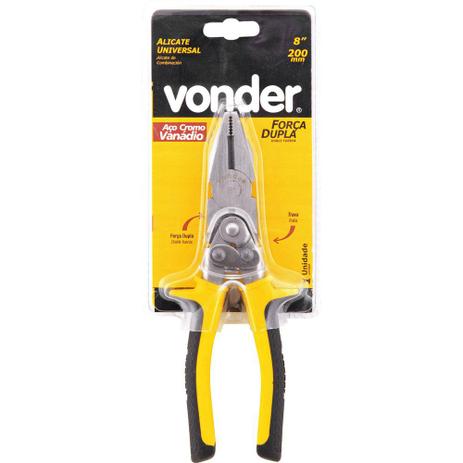 Alicate universal 8” força dupla cromo vanádio niquelado isolado 1000v - Vonder Menor preço em Alicate universal 8” força dupla cromo vanádio niquelado isolado 1000v - Vonder