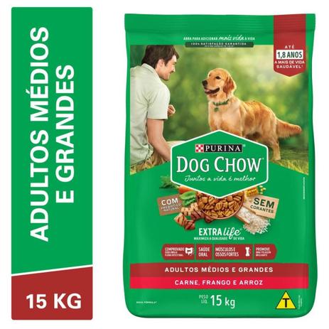 Alimento Premium Para Cachorro Dog Chow Cães Adultos Sabro Mix Carne, Frango e Arroz Ração 15kg - Purina é ruim? Alimento Premium Para Cachorro Dog Chow Cães Adultos Sabro Mix Carne, Frango e Arroz Ração 15kg - Purina é boa?