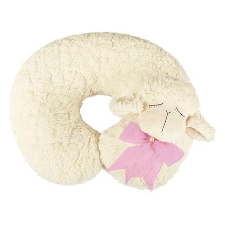 Almofada Apoio para Pescoço Bebê Pelúcia Importada Ovelha Laço Rosa - W.u. pelúcias Menor preço em Almofada Apoio para Pescoço Bebê Pelúcia Importada Ovelha Laço Rosa - W.u. pelúcias