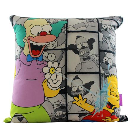 Almofada Bart Simpson e Krusty de Fibra Veludo 40x40cm - Zona Criativa Menor preço em Almofada Bart Simpson e Krusty de Fibra Veludo 40x40cm - Zona Criativa