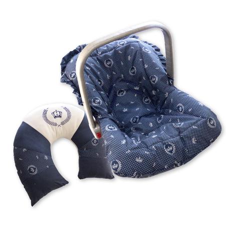 Almofada De Amamentação + Capa de Bebê Conforto Azul Marinho - Baby Menor preço em Almofada De Amamentação + Capa de Bebê Conforto Azul Marinho - Baby