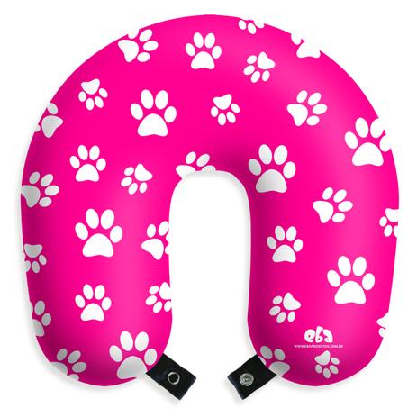 Almofada de pescoço patinhas travesseiro rosa apoio para viagens e descanso com botão - Eba Menor preço em Almofada de pescoço patinhas travesseiro rosa apoio para viagens e descanso com botão - Eba