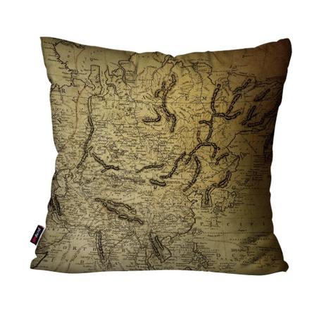 Almofada Decorativa Avulsa Bege Mapa - Pump up Menor preço em Almofada Decorativa Avulsa Bege Mapa - Pump up