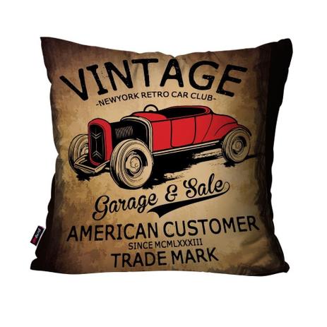 Almofada Decorativa Avulsa Marrom Vintage Garage - Pump up Menor preço em Almofada Decorativa Avulsa Marrom Vintage Garage - Pump up