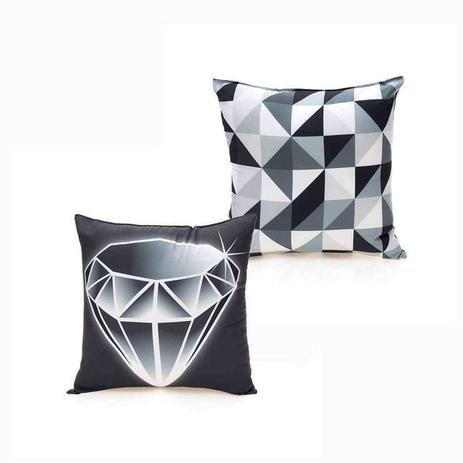 Almofada Diamante de Fibra Veludo 40x40cm - Zona Criativa Menor preço em Almofada Diamante de Fibra Veludo 40x40cm - Zona Criativa