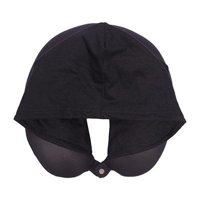 Almofada Floc Apoio De Pescoço Com Capuz Preto Menor preço em Almofada Floc Apoio De Pescoço Com Capuz Preto