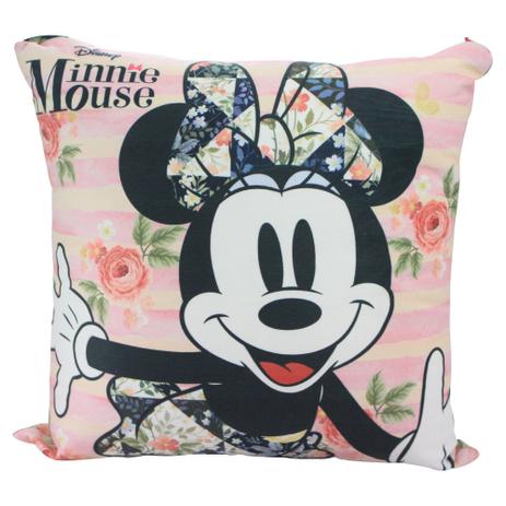 Almofada Minnie Floral de Fibra Veludo 40x40cm - Zona Criativa Menor preço em Almofada Minnie Floral de Fibra Veludo 40x40cm - Zona Criativa
