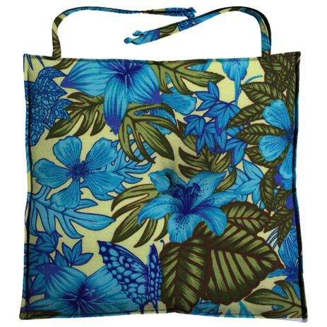 Menor preço em Almofada Para Assento de Cadeira 40x40cm Tropical Moond - Azul - Ecaza