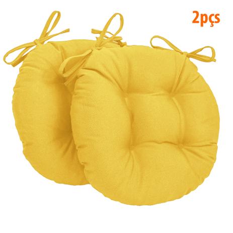 Almofada Para Assento Redondo Ø40cm - Amarelo 2 Peças - Ecaza Menor preço em Almofada Para Assento Redondo Ø40cm - Amarelo 2 Peças - Ecaza