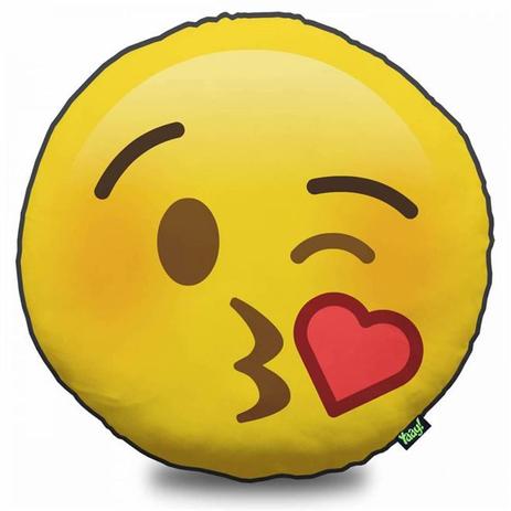 Almofada Personalizada Emoticon Emoji Whatsapp Beijo no Coração - Yaay Menor preço em Almofada Personalizada Emoticon Emoji Whatsapp Beijo no Coração - Yaay