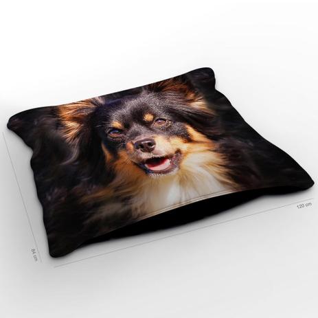 Almofadao Cachorro Chihuahua Pelo Longo Preto Marrom 120cm 429k Almofada Decorativa Magazine Luiza