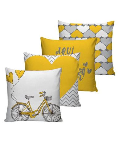 Almofadas Cheias Decorativas Bike O Amor Mora Qui Kit 4 peças Imagens Exclusivas - Decorações Yasmim Menor preço em Almofadas Cheias Decorativas Bike O Amor Mora Qui Kit 4 peças Imagens Exclusivas - Decorações Yasmim