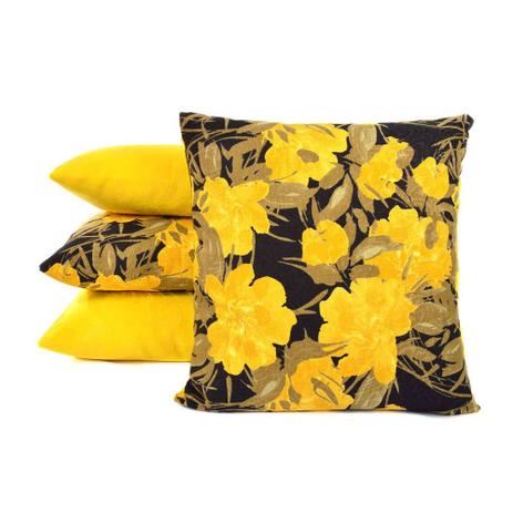 Almofadas Para Sala Amarela Siena 4 Unidades 45cm De Silicone Com Refil - Vb Menor preço em Almofadas Para Sala Amarela Siena 4 Unidades 45cm De Silicone Com Refil - Vb