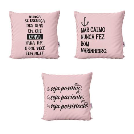 Almofadas Personalizadas Rosa com Frases Nunca se Esqueça Para Sofá 40x40 - Novadecora -