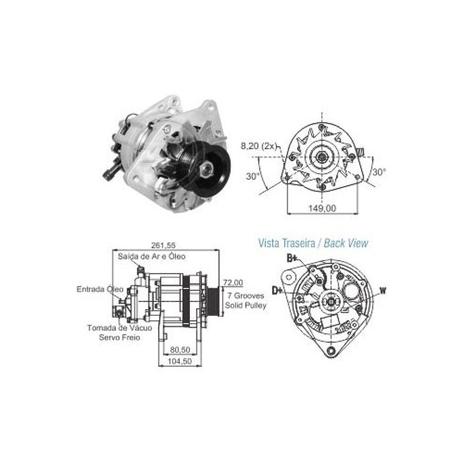 Alternador BLAZER S10 SPRINTER - 85Ah 12v (ZM9010118) Menor preço em Alternador BLAZER S10 SPRINTER - 85Ah 12v (ZM9010118)