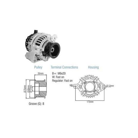 Alternador F250 F350 F4000 - 90Ah 12v (ZM9010806) Menor preço em Alternador F250 F350 F4000 - 90Ah 12v (ZM9010806)