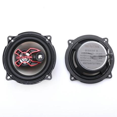 Menor preço em Alto Falante 5 Polegadas Bravox Triaxial 5” 50 Watts RMS - B3x 50 X (kit)