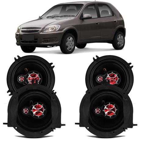 Menor preço em Alto Falante Celta 2006 A 2016 Foxer 5” 200W RMS 4 Ohms Triaxial 4 Peças Par KF.054