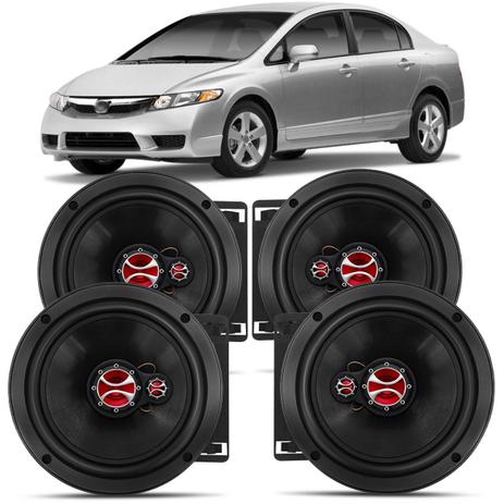 Alto Falante New Civic 06 A 13 New Fit 09 A 13 City 09 A 13 Foxer 6” 200W RMS Triaxial 4 Peças Kit Menor preço em Alto Falante New Civic 06 A 13 New Fit 09 A 13 City 09 A 13 Foxer 6” 200W RMS Triaxial 4 Peças Kit