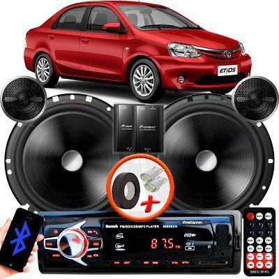 Alto Falante Pionner Toyota Etios Sedan Traseiro 2 Vias TS-C170BR 6" 120W RMS + Tweeters + Crossovers Par + Rádio Com Bluetooth - Kit Delparts Menor preço em Alto Falante Pionner Toyota Etios Sedan Traseiro 2 Vias TS-C170BR 6" 120W RMS + Tweeters + Crossovers Par + Rádio Com Bluetooth - Kit Delparts