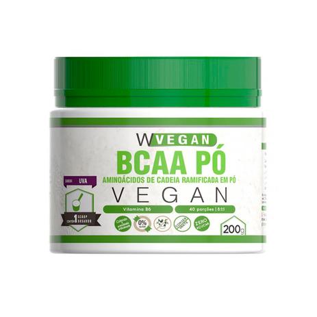 Aminoácido Bcaa em Pó 8:1:1 Sabor Uva - Wvegan - 200g Menor preço em Aminoácido Bcaa em Pó 8:1:1 Sabor Uva - Wvegan - 200g