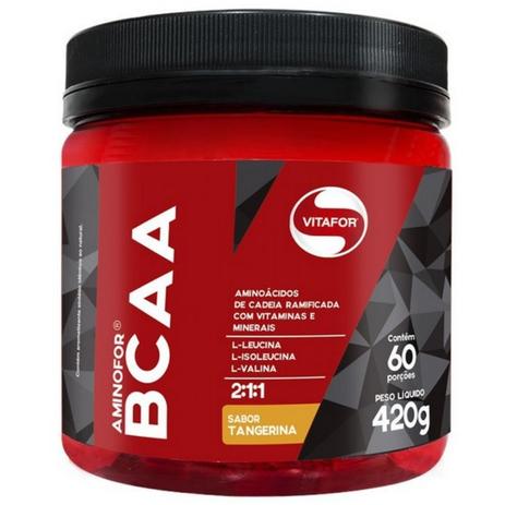 Aminofor BCAA em pó Vitafor 420g Tangerina Menor preço em Aminofor BCAA em pó Vitafor 420g Tangerina