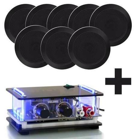 Amplificador + 8 Caixa De Som Arandela Teto Orion Ambiente Menor preço em Amplificador + 8 Caixa De Som Arandela Teto Orion Ambiente