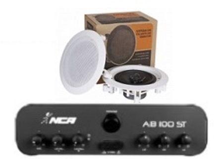 Amplificador AB100ST NCA + 1 PAR Caixa Gesso DR500 Menor preço em Amplificador AB100ST NCA + 1 PAR Caixa Gesso DR500