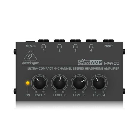 Amplificador de Fones de Ouvido PowerPlay Behringer HA400 c/ 4 canais Menor preço em Amplificador de Fones de Ouvido PowerPlay Behringer HA400 c/ 4 canais