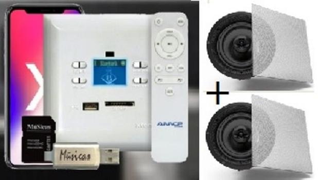 Amplificador de Parede AMCP c/ FM, BT e APP KPBT-XT + Par de Caixa Gesso S-3 Menor preço em Amplificador de Parede AMCP c/ FM, BT e APP KPBT-XT + Par de Caixa Gesso S-3