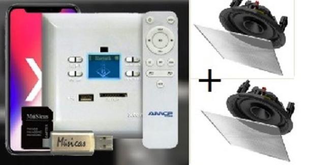 Amplificador de Parede AMCP c/ FM, BT e APP KPBT-XT + Par de Caixa Gesso S2 Menor preço em Amplificador de Parede AMCP c/ FM, BT e APP KPBT-XT + Par de Caixa Gesso S2