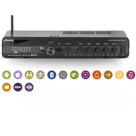 Amplificador Frahm Slim 3700 App Optical Usb Sd Bluetooth Menor preço em Amplificador Frahm Slim 3700 App Optical Usb Sd Bluetooth