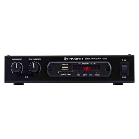 Amplificador Hayonik Compact 400 Bluetooth 40W 4 Ohms Preto Menor preço em Amplificador Hayonik Compact 400 Bluetooth 40W 4 Ohms Preto
