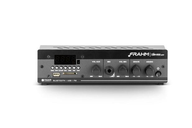 Amplificador para som ambiente frahm slim 1000bt app usb fm Menor preço em Amplificador para som ambiente frahm slim 1000bt app usb fm