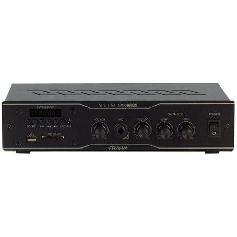 Amplificador Receiver Frahm Slim 1000 Usb Fm Sd Som Ambiente Menor preço em Amplificador Receiver Frahm Slim 1000 Usb Fm Sd Som Ambiente