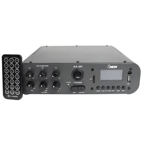 Amplificador Som Ambiente 100W até 20 Caixas c/ USB - SA 20 NCA Menor preço em Amplificador Som Ambiente 100W até 20 Caixas c/ USB - SA 20 NCA