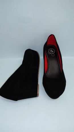 anabela camurça preta