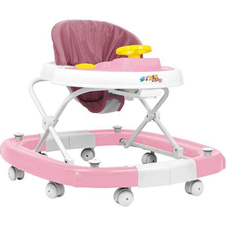 Andador Balanço Carro Sonoro Rosa - Styll Baby Menor preço em Andador Balanço Carro Sonoro Rosa - Styll Baby