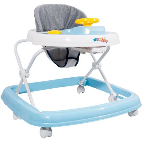 Andador Branco e Azul Styll Baby Menor preço em Andador Branco e Azul Styll Baby