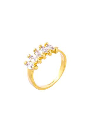 Anel Com Strass Banhado A Ouro An-15 - Distribuído frc magazine Menor preço em Anel Com Strass Banhado A Ouro An-15 - Distribuído frc magazine