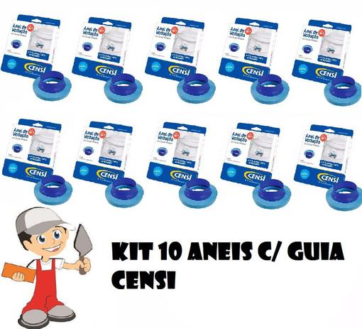 Anel de cera c/ guia para vaso sanitário censi - kit 10 pç Menor preço em Anel de cera c/ guia para vaso sanitário censi - kit 10 pç