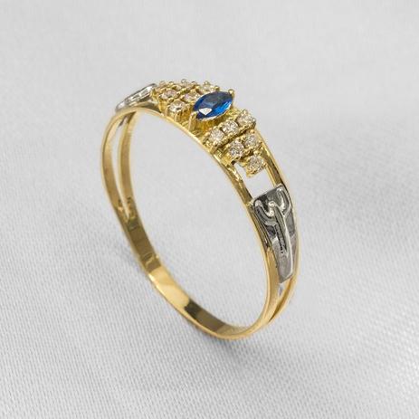 Anel de Formatura em Ouro 18k com Pedra de Zircônia Navete - Prata fina Menor preço em Anel de Formatura em Ouro 18k com Pedra de Zircônia Navete - Prata fina