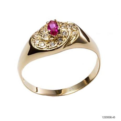 Anel De Formatura Ouro 18k Com Pedras Laterais De Diamante Menor preço em Anel De Formatura Ouro 18k Com Pedras Laterais De Diamante