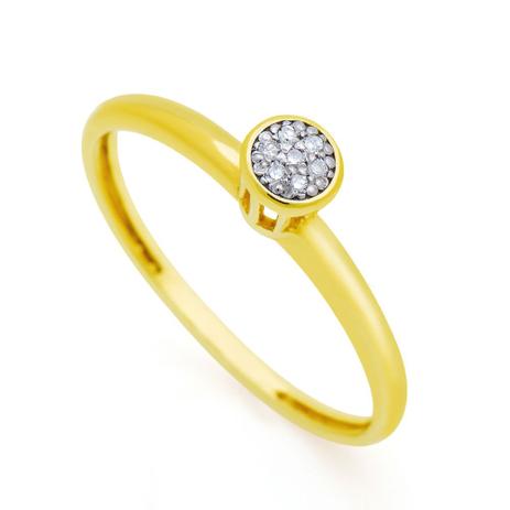 Anel de Ouro 18k Chuveiro Redondo com Diamantes an06268 - Joiasgold Menor preço em Anel de Ouro 18k Chuveiro Redondo com Diamantes an06268 - Joiasgold