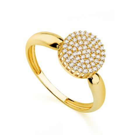 Anel de Ouro 18k Chuveiro Redondo com Zircônia an33981 - Joiasgold Menor preço em Anel de Ouro 18k Chuveiro Redondo com Zircônia an33981 - Joiasgold