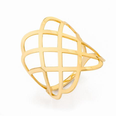 Anel de Ouro 18k Losango Vazado an33539 - Joiasgold Menor preço em Anel de Ouro 18k Losango Vazado an33539 - Joiasgold