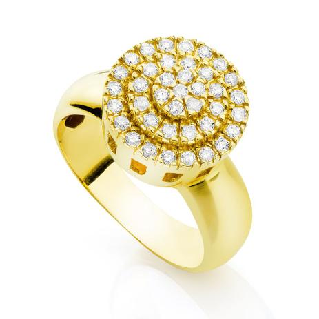 Anel em Ouro 18k Chuveiro Redondo com Diamantes an30562 - Joiasgold Menor preço em Anel em Ouro 18k Chuveiro Redondo com Diamantes an30562 - Joiasgold