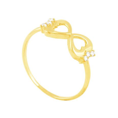 Anel em Ouro 18K Infinito com Zircônias - AU5180 - Bruna tessaro Menor preço em Anel em Ouro 18K Infinito com Zircônias - AU5180 - Bruna tessaro