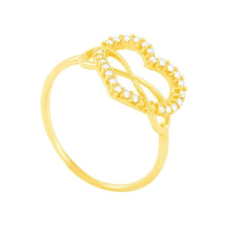 Anel em Ouro 18K Infinito e Coração com Zircônias - AU5181 - Bruna tessaro Menor preço em Anel em Ouro 18K Infinito e Coração com Zircônias - AU5181 - Bruna tessaro